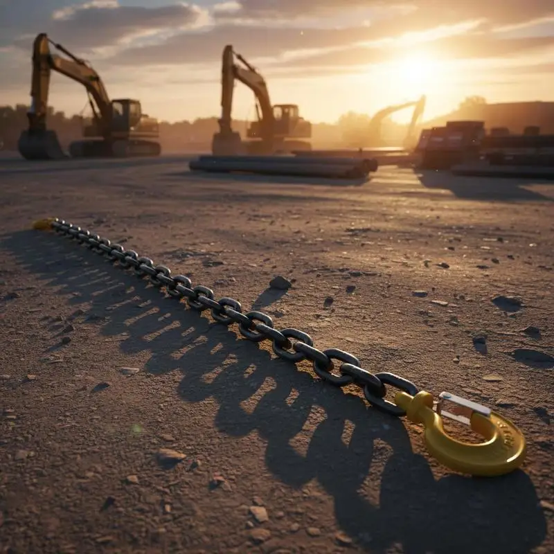

Lashing Drag Chain 5/16" x 14.2' For Flatbed, Logging, Towing, 4900 lbs Safe Working Load Clevis Grab Hooks Heavy Duty Steel Alloy Link Equipment Tie Down Binding Trucking Trailer Cargo Control Accessory