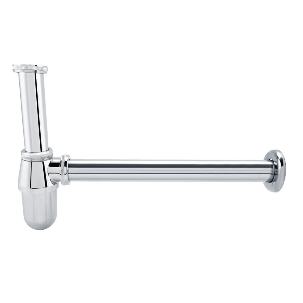 Classical Chrome Plated Bottle Trap Zinc Alloy Anti-Odor Waste Pipe Kit 1-1/4 Inch Adjustable Drain Tube Kit Kitchen