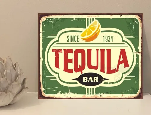 1x Tequila Bar Rustic Retro Metal Plaque Sign Gift House Novelty (mt50) --Tin Sign