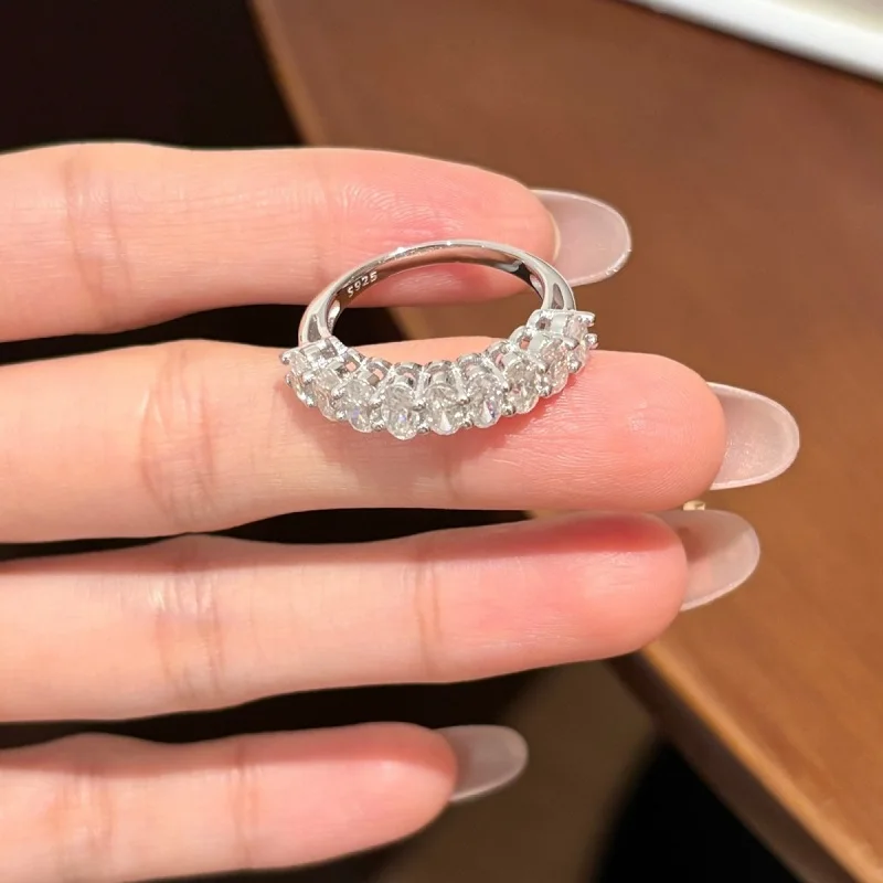 Apaison VVS1 D Color Brilliant Cut Moissanites Rings for Women - Wedding Engagement Anniversary 925 Sterling Silver Ring Jewelry