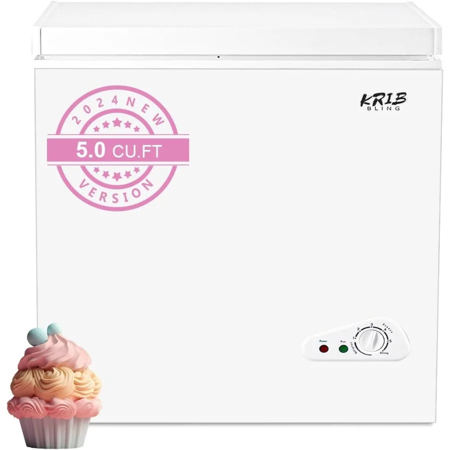 

Compact Chest Freezer with Adjustable Thermostat and Removable Storage Basket for Efficient Food Preservation in Kitchen Garage