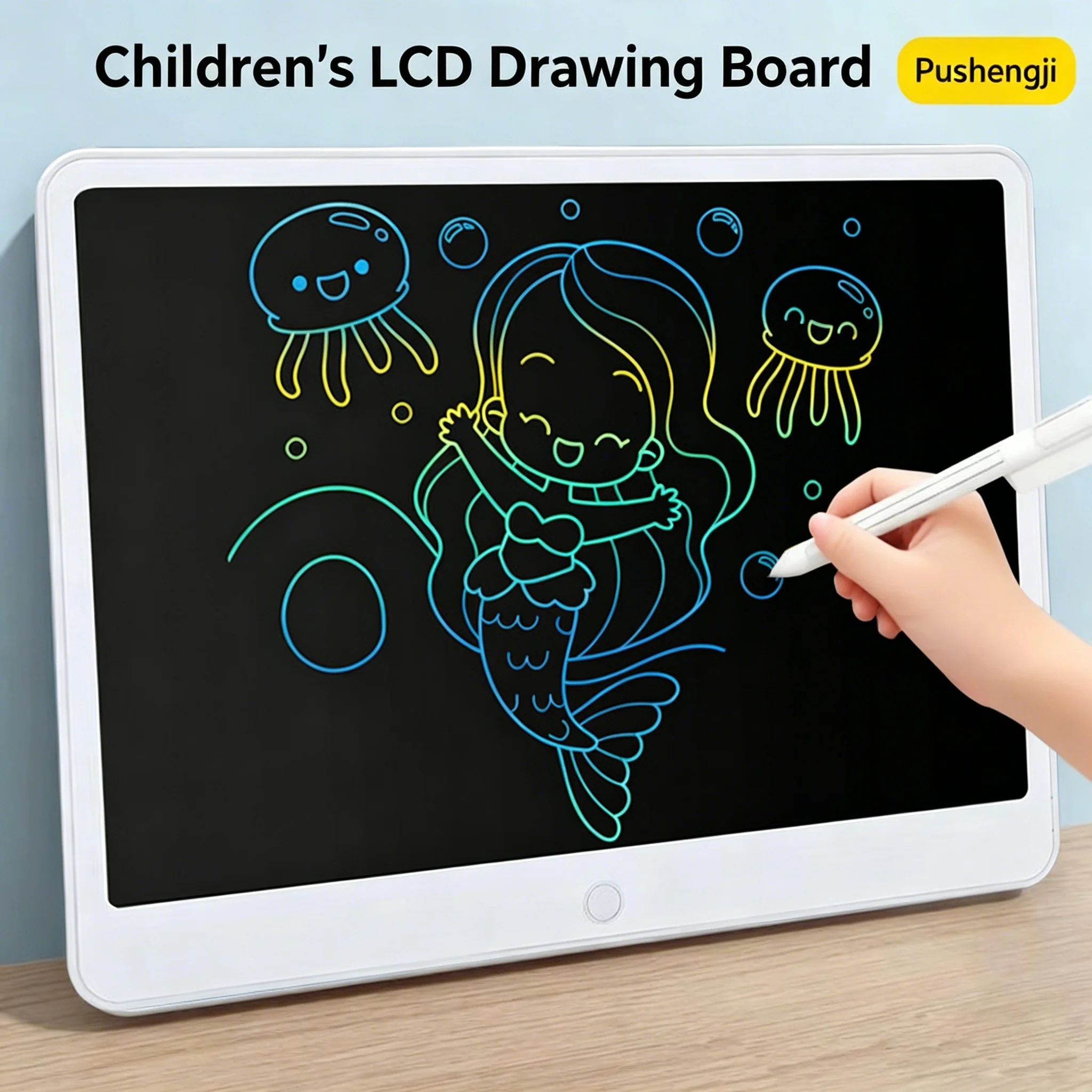 One-Click Clear Large Horizontal Color Drawing Tablet for Kids, Home & School Use
