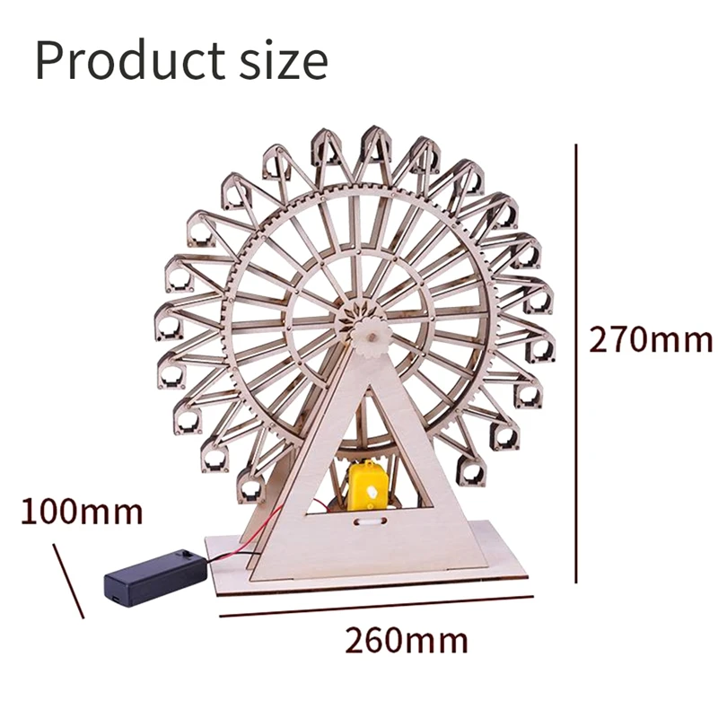 Roue rotative en bois bricolage pour enfants, kit d'ingénierie, jouets de construction de modèles dos, installation facile, utilisation facile, 8-12-16 ans