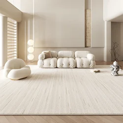 Japanese High End Cream Style Living Room Carpet Sofa Coffee Table Plain Fluffy Carpets Bedroom Bedside Minimalist Non Slip Rug