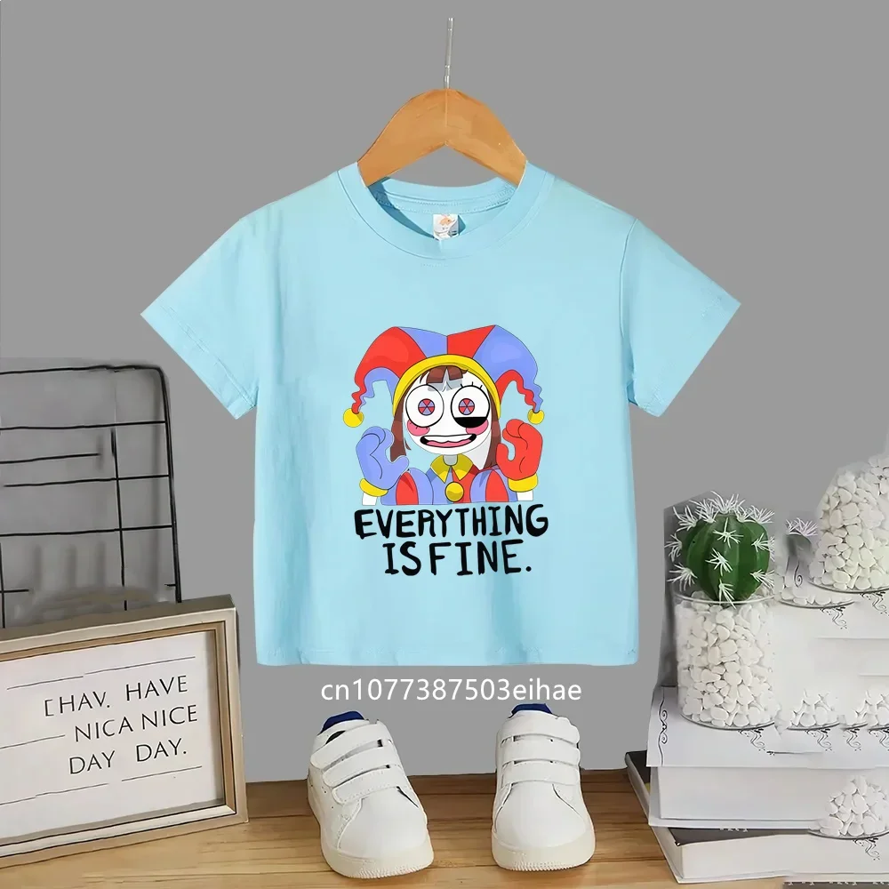 Children The Amazing Digital Circus Anime Tee Shirts Comfort Cotton Short Sleeve Tshirts, Kids Casual Summer Tops for Boys Girls