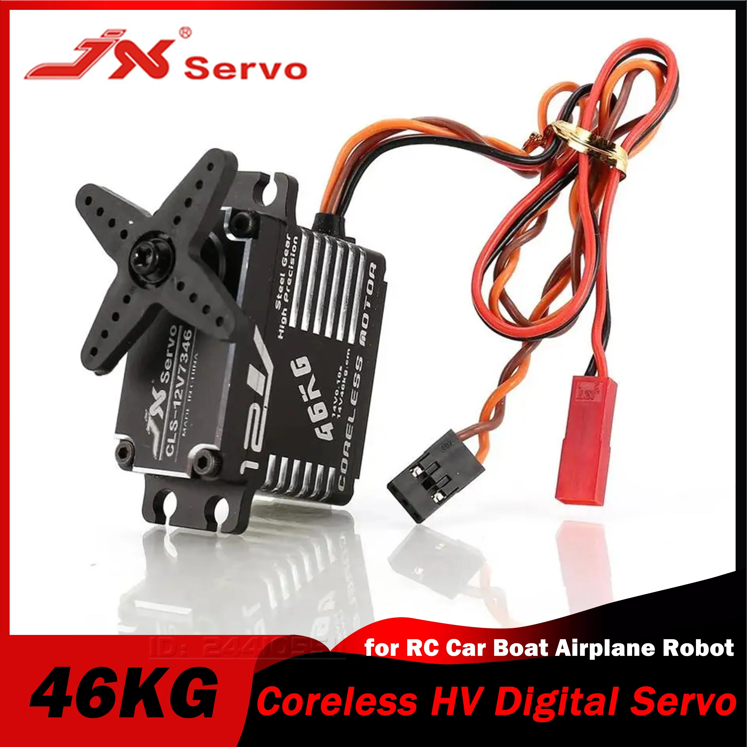 

JX 46kg Coreless HV Servo CLS-12V7346 Digital High Precision Steel Gear Full CNC Motor for RC Car Crawler Boat Airplane Robot