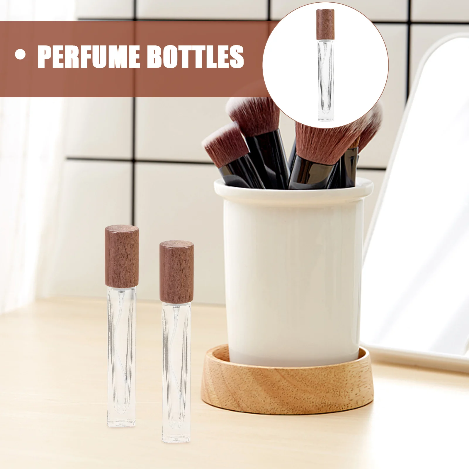 

2Pcs Refillable Glass Sprayer Bottles Portable Leak Proof Small Perfume Container Essential Oil Bottle Cosmetics