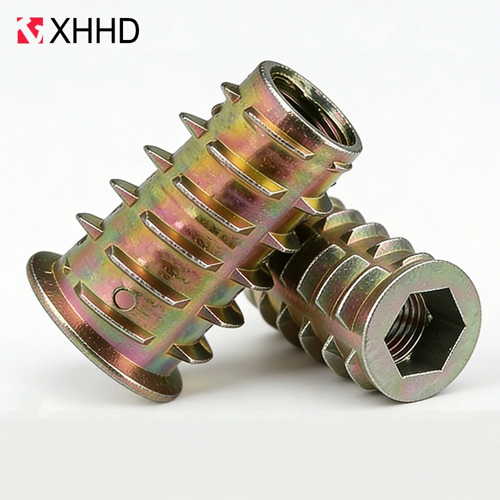 5-30pcs Embedded Insert Nut E-Nut M4 M5 M6 M8 M10 Hexagon Hex Socket Allen Head for Wood Furniture Inside and Outside Thread