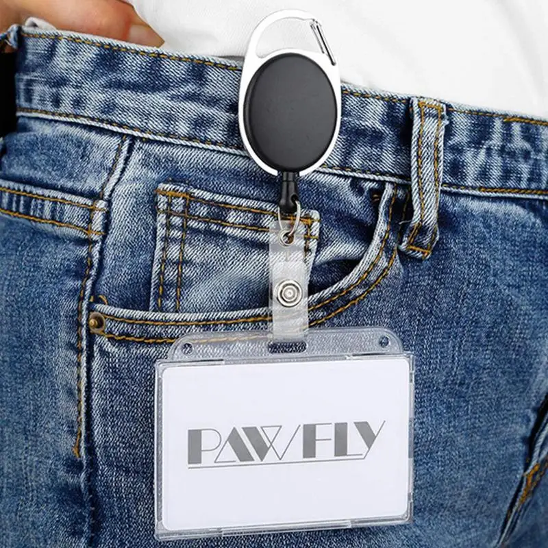 1pc 투명 하드 플라스틱 카드 홀더 양면 엄지 푸시 카드 수직 Id 작업 문서 홀더 버스 카드 은행 카드 홀더