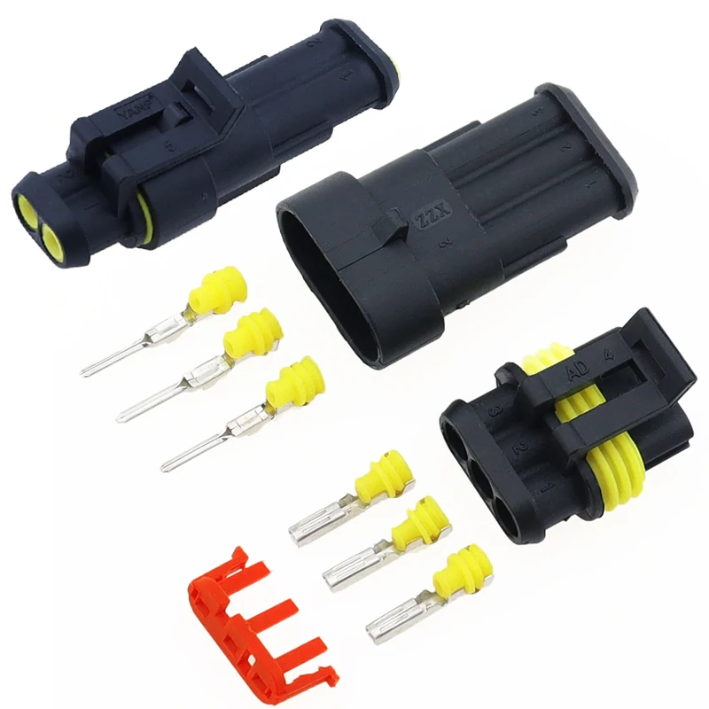 2set 5set Waterproof 1/2/3/4/5/6 Pin Way Seal Quad Bike 12A IP68 Electrical Automotive Wire Connector Plug Terminals Truck Car