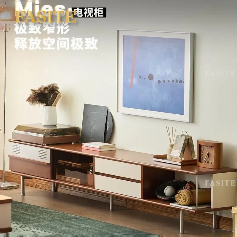 solid wood TV cabinet medium antique floor locker modern simple living room small apartment