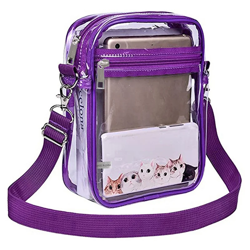 Borsa a tracolla trasparente Borse per cellulare da donna a spalla singola in PVC Borsa quadrata piccola impermeabile versatile e semplice