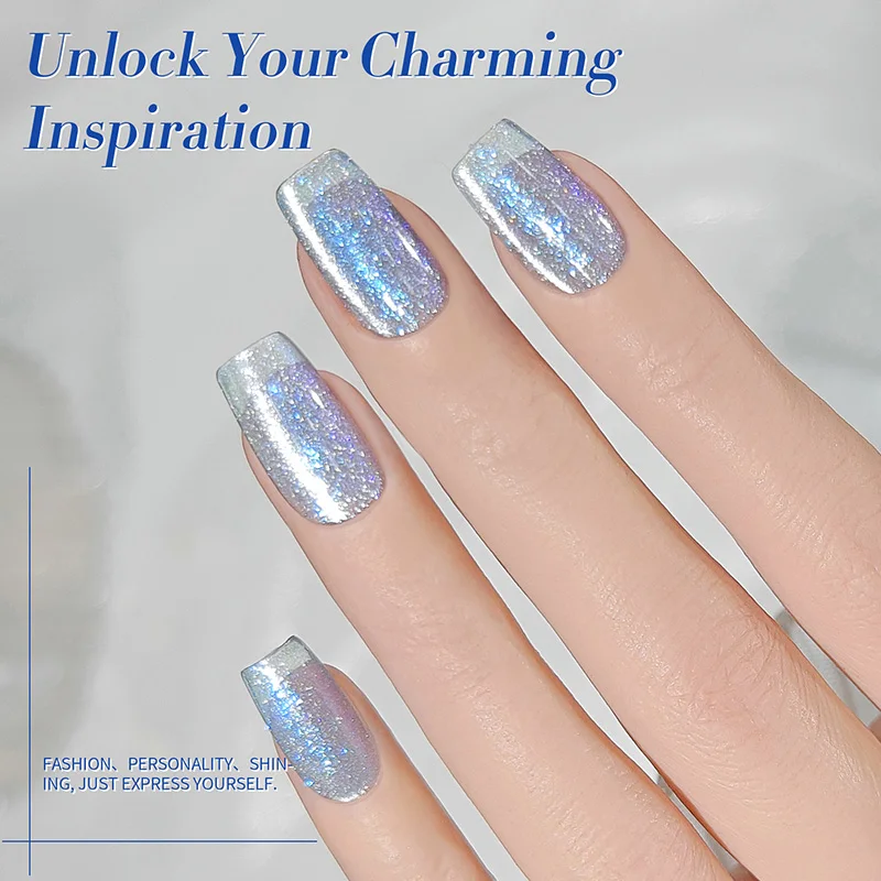 BORN PRETTY Blue Glacier Cat Magnetic Gel Nail Polish Shining Glitter Soak Off UV LED Semi-Permanant Varnish DIY Nail Art 10ml