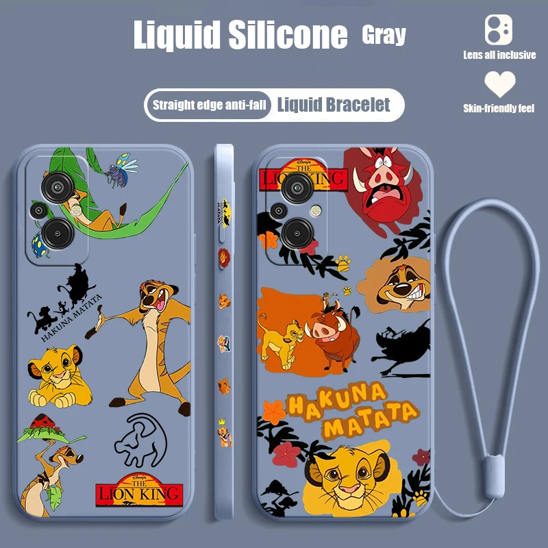 Disney Lion King Phone Case For Xiaomi Redmi 13C 12C 11A 10C 10X 9T 9C 9AT 9A 8A 7A A2 Plus Liquid Left Rope Cover image 4