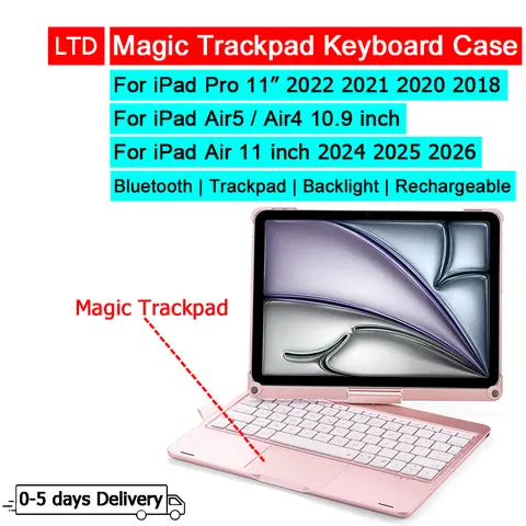 Bluetooth Magic Keyboard Case For iPad Air 11 inch 2026 M4 2025 M3 2024 M2 Pro 11 2022 2021 2020 2018 Air 5 4 10.9 Tablet Case