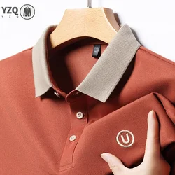 2026 Men's New Embroidered  Business Leisure Short Sleeved POLO Shirt Fashion Short Sleeved Comfortable and Breathable Top