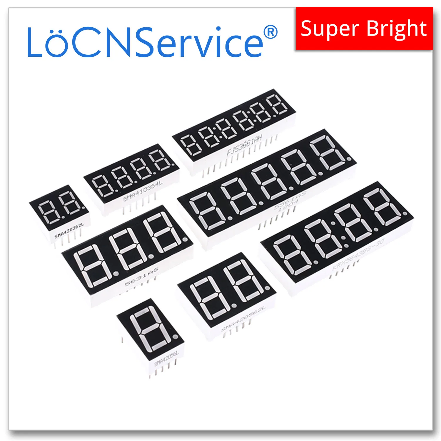 LoCNService 30PCS 0.56Inch Digital Tube LED Display 4 Bit Red Yellow Green Blue White Common Anode / Cathode 7 Segment 0.56 inch