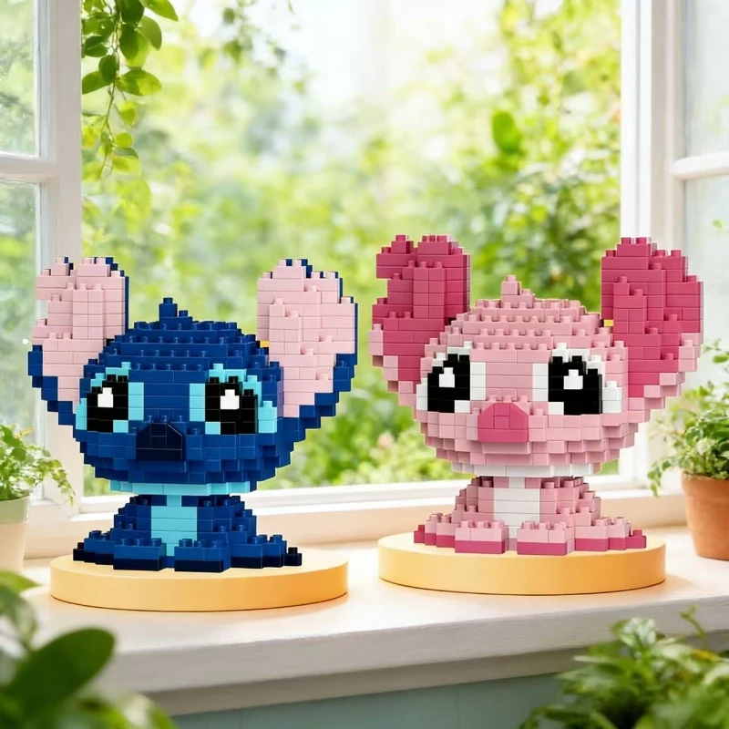 

Набор из 473 деталей: милый конструктор Стич, мини-блоки с алмазными вставками, детский сборный конструктор, 3D-модель, настольное украшение, подарок на день рождения