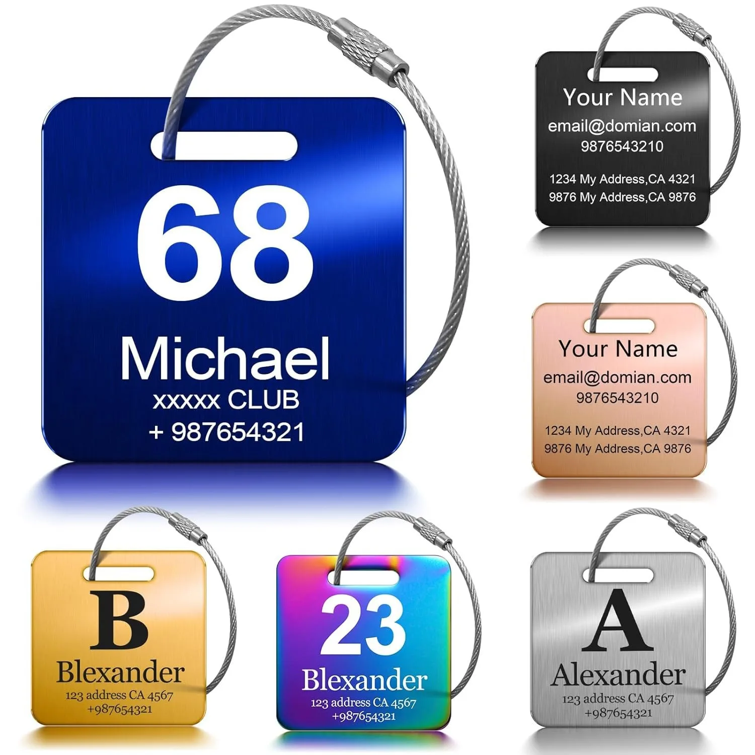 Benutzerdefinierter Text, langlebiger Gepäckanhänger, personalisierte Gravur, Rucksäcke, Koffer, perfektes Geschenk zum Valentinstag, Reisetaschenanhänger – Detail 3