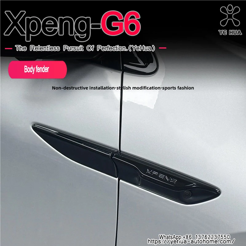 For Xpeng G6 2023-256 4pcs Side Blade Car Body Protective CarbonFiber Sticker Auto Accessories