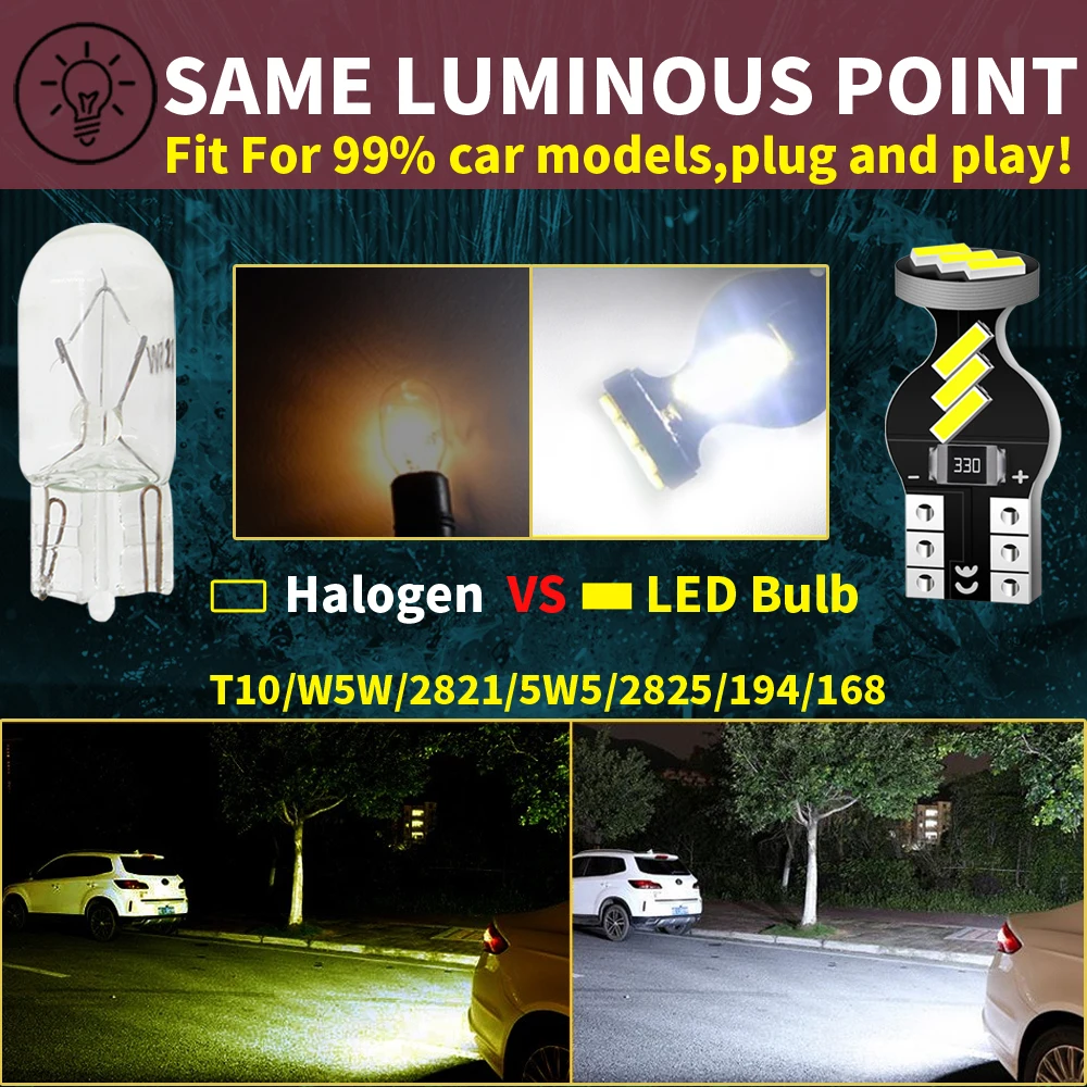 10pcs T10 W5W Led Canbus Clearance Light Parking Bulb Interior Side Lamp For Volvo XC60 V50 V40 V60 C30 S40 XC90 S80 XC70 V70 - view 4