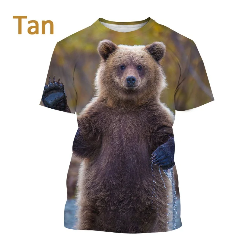 Bears 3D T Shirt Fashion Individuality Casual Cute Animals Forest The Bears Harajuku Style Cool Round Neck Unisex Funny T-shirt