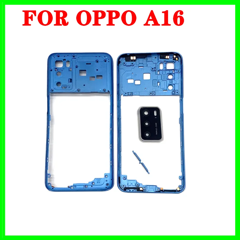 Full Set Back Housing For OPPO A16 CPH2269 Back Battery Glass Cover With LCD Front Middle Battery Cover Glass Housing Rear Door