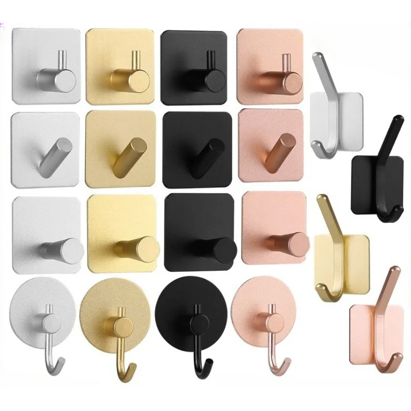 

1PC Self Adhesive Bathroom Robe Towel Hanger Hooks Stainless Steel Hook for Bathroom Hangers Shower Holder Hook Accessories