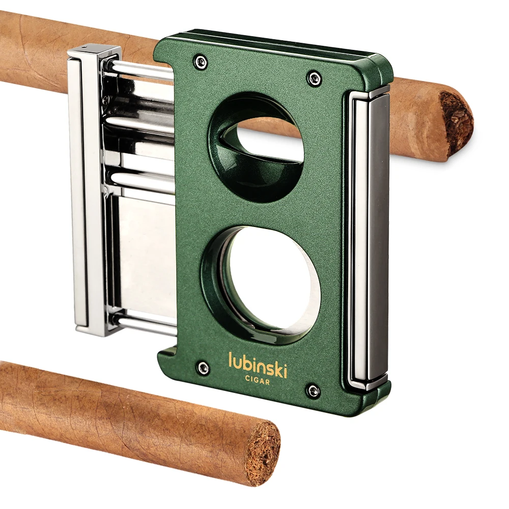 

LUBINSKI Cutter Cigar V-Cut Scissors Luxury Multifunctional Cigar Punch Cutter Guillotine Support Cigar Holder Stand