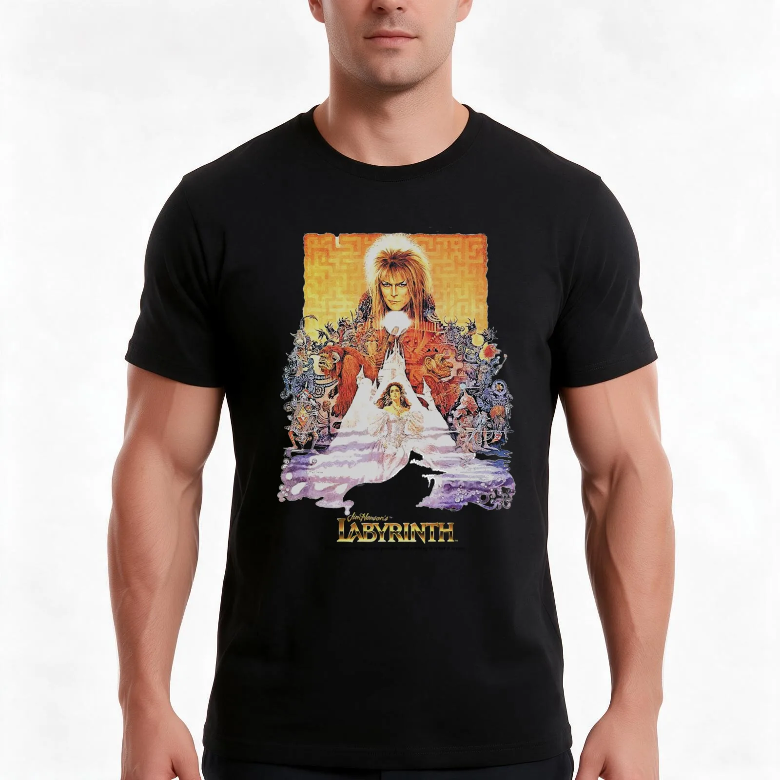 Labyrinth Classic T-Shirt Summer Casual Cotton Tee Oversized Streetwear Tops Vintage Graphic Print Loose Fit Short Sleeve