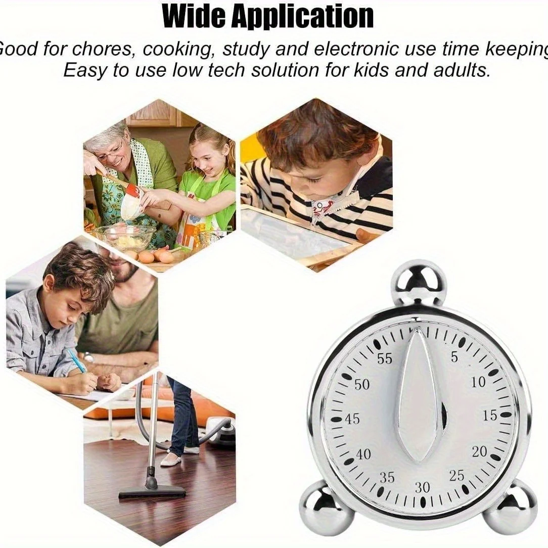 مؤقت ميكانيكي مرئي، ساعة العد التنازلي لمدة 60 دقيقة، مدير الوقت لخبز المطبخ واستخدام الفصول الدراسية - لا يتطلب طاقة #2