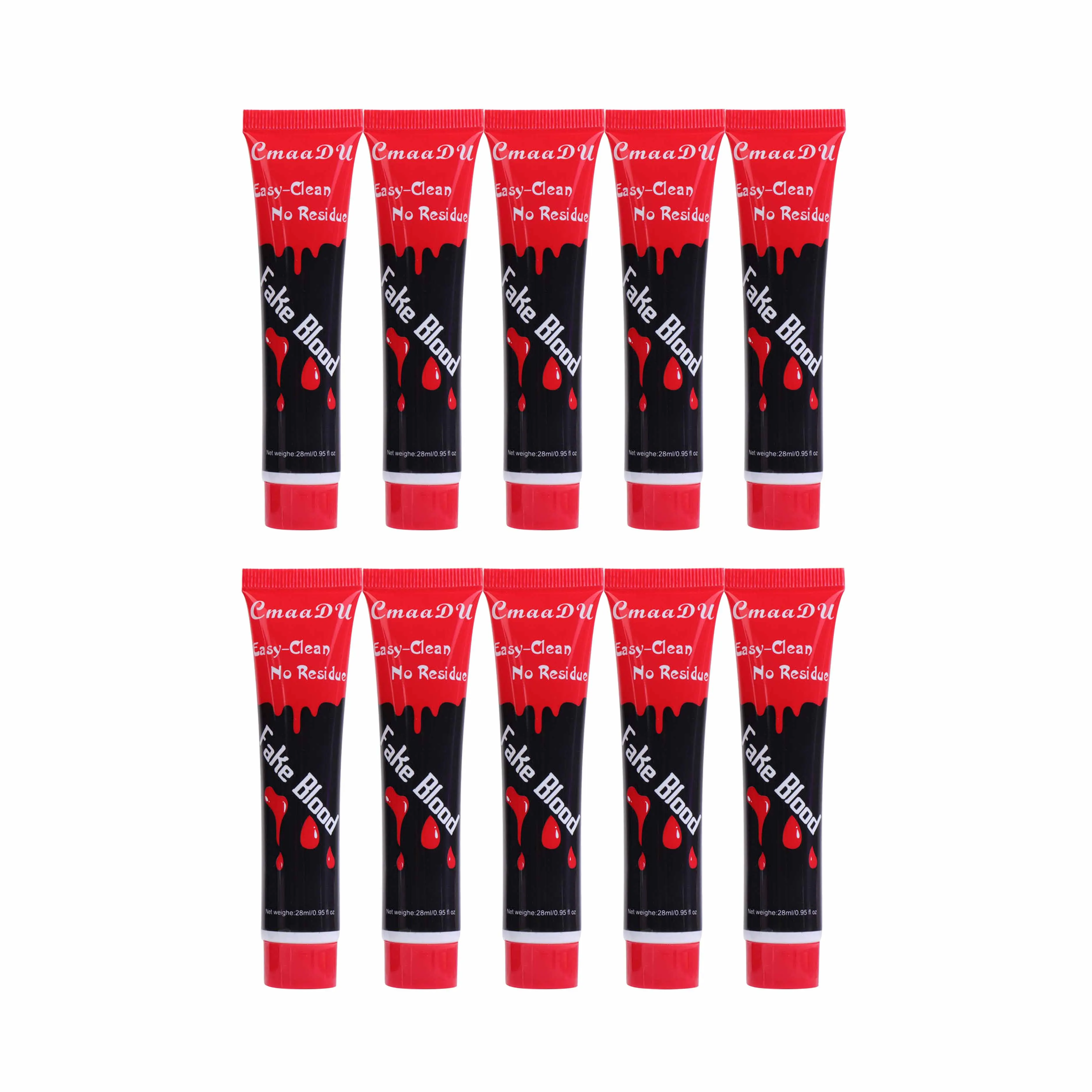 10 ชิ้นสีแดงเลือดปลอมเทียมเป็นทางเลือกที่สมบูรณ์แบบสําหรับการแต่งหน้าเล่นตลกที่สมจริง เหมาะสําหรับงานปาร์ตี้แต่งหน้าฮาโลวีน