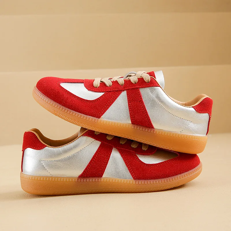 Женские тренировочные туфли большого размера в стиле ретро, весенние повседневные туфли на плоской подошве с мягкой подошвой Женские тренировочные туфли большого размера в стиле ретро, весенние повседневные туфли на плоской подошве с мягкой подошвой