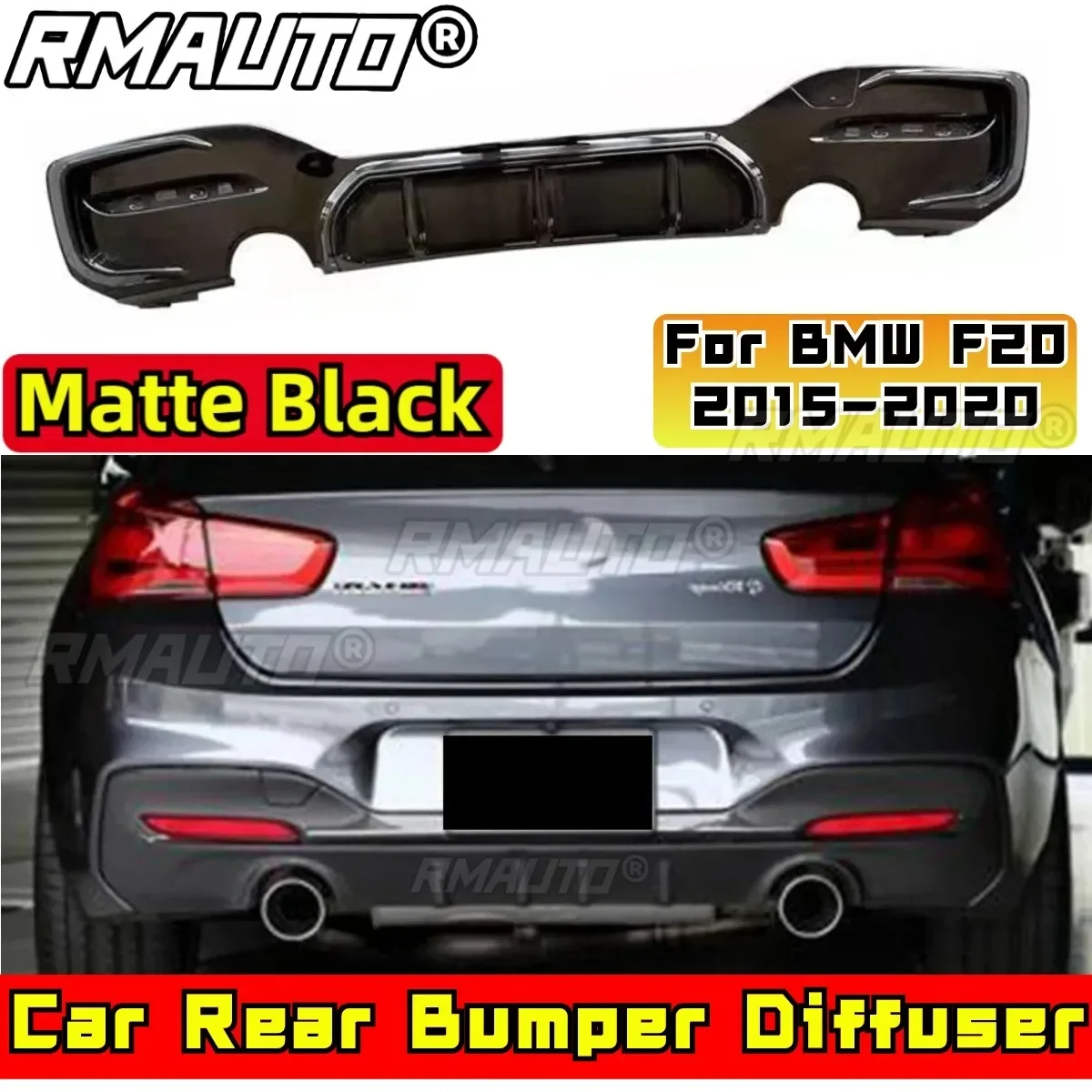 F20 Rear Bumper Splitter Matte Black MP Style Car Rear Bumper Diffuser Body Kit For BMW F20 2015-2020  Car Accessories