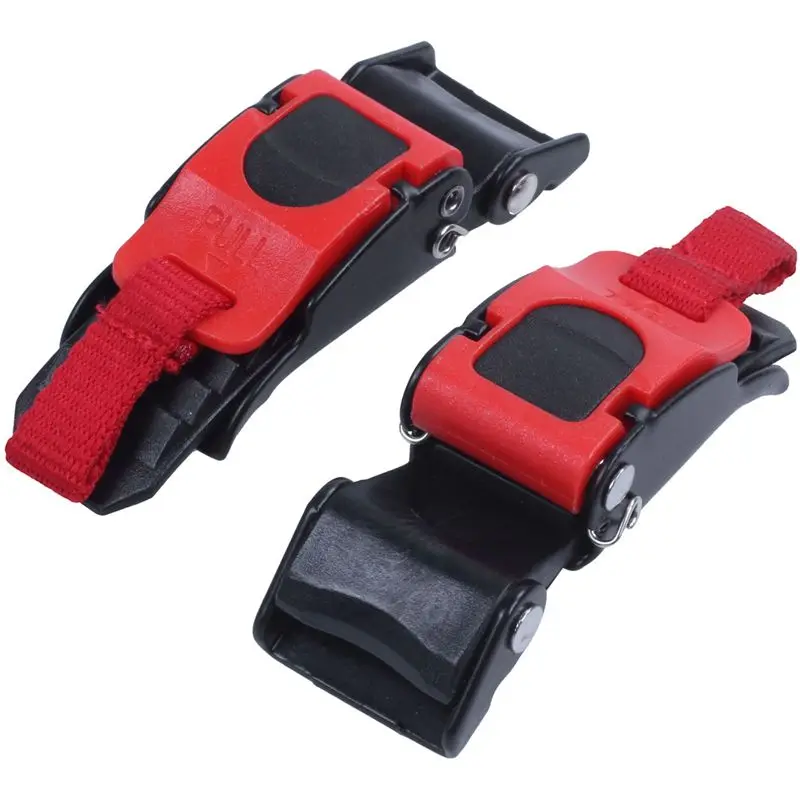 Unusual 15X Plastic Motorcycle Helmet Speed Clip Chin Strap Quick Release Pull Buckle New Black+Red