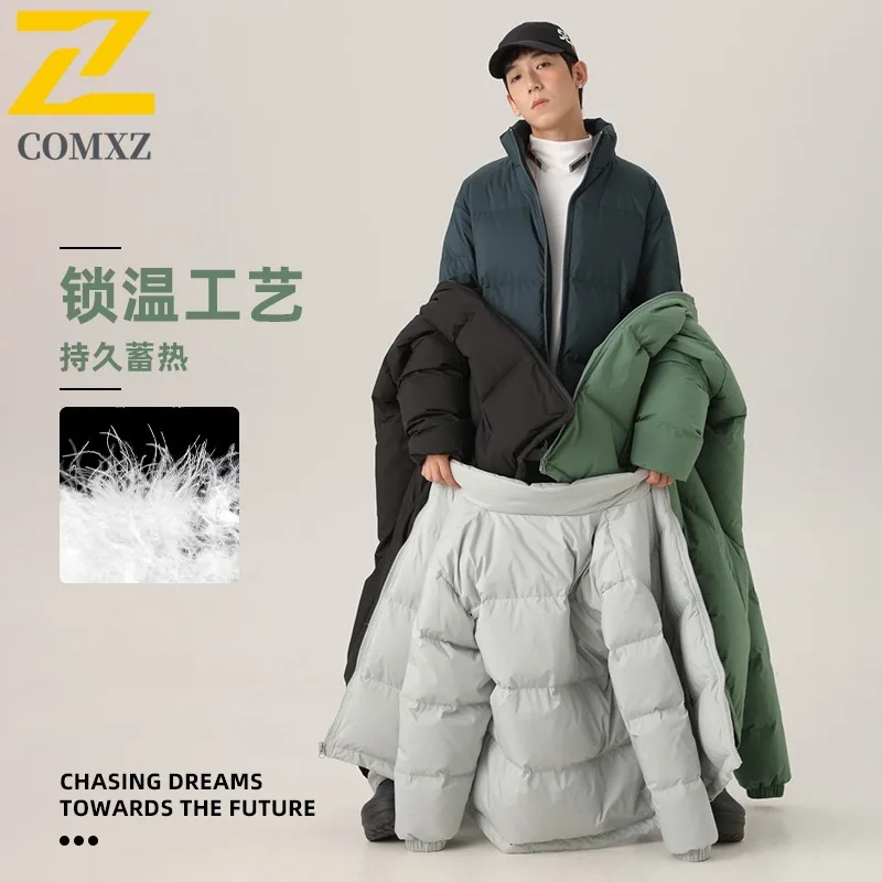

COMXZ Men Bread Bread Jacket American Stand Collar Ski Street Warm Windproof Travel Puffer Jacket Lightweight Snow Padded Jacket