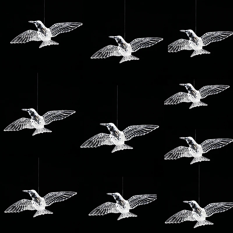 

10 pcs of Transparent Flying Bird hanging Ornaments. Size 25*16.5cm. Home Decorations, Wedding, New Year pendents