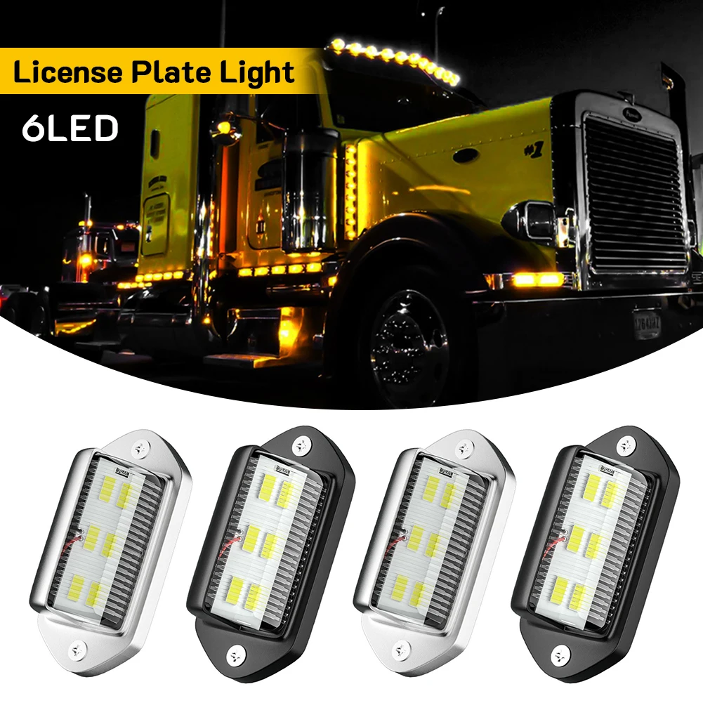 

2PCS Car LED License Plate Lights 6500Khite Warning Signal Lights 2-24V Waterproof LED Side Marker Lamp For SUVs Trucks Trailers