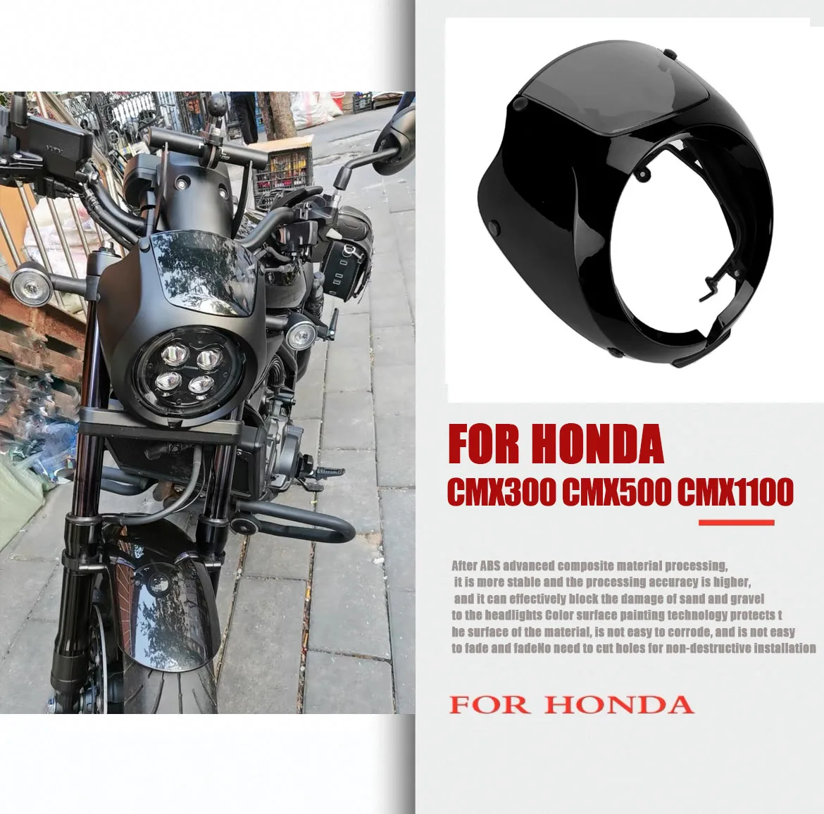 

CMX300 CMX500 2019-2024 Front Headlight WindShield WindScreen Fit For Honda Rebel CMX11002021-2024 accesorios para moto