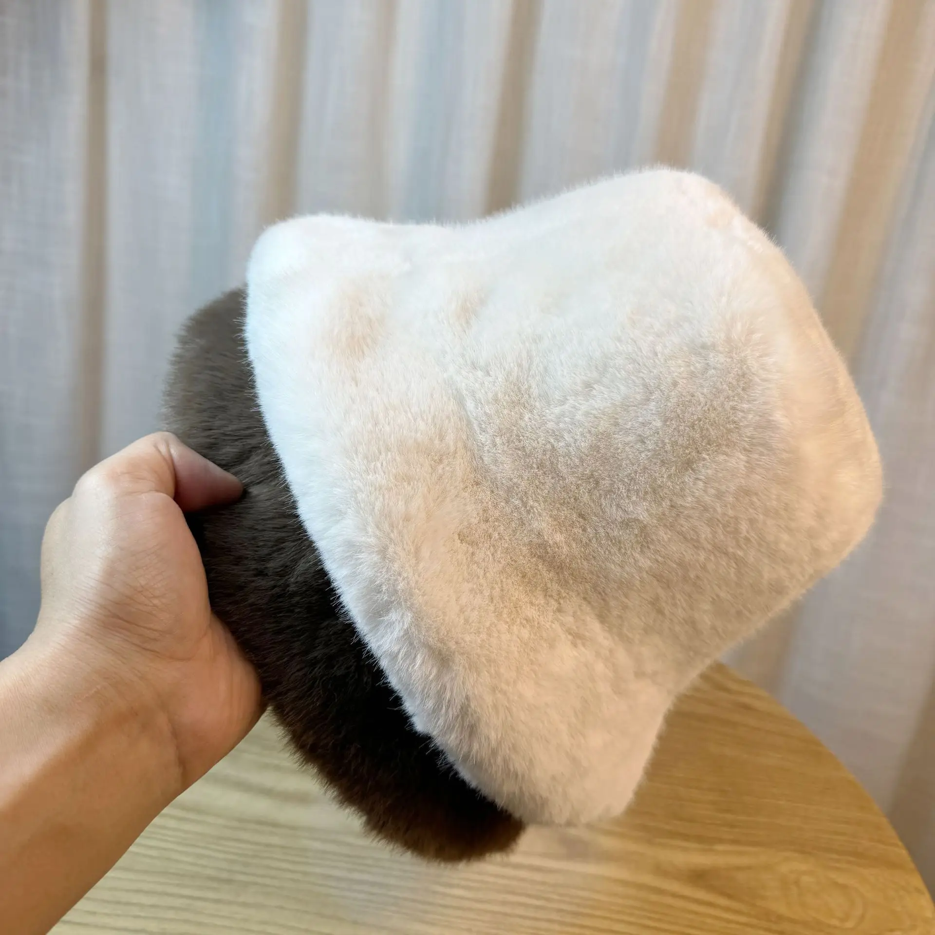 2026 New Brown Fuzzy Bucket Hat, Women Winter Thick Warm Ear Flap Plush Fisherman Hat, Face Slim Casual Warm Cap