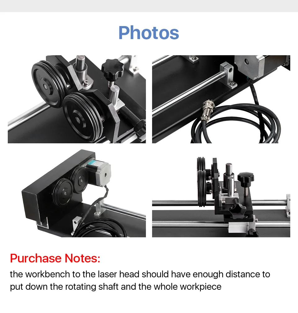 Cloudray Dreh Gravur Befestigung mit Rollen Stepper Motoren für Laser Gravur Schneiden Maschine Modell EIN – Detail 6