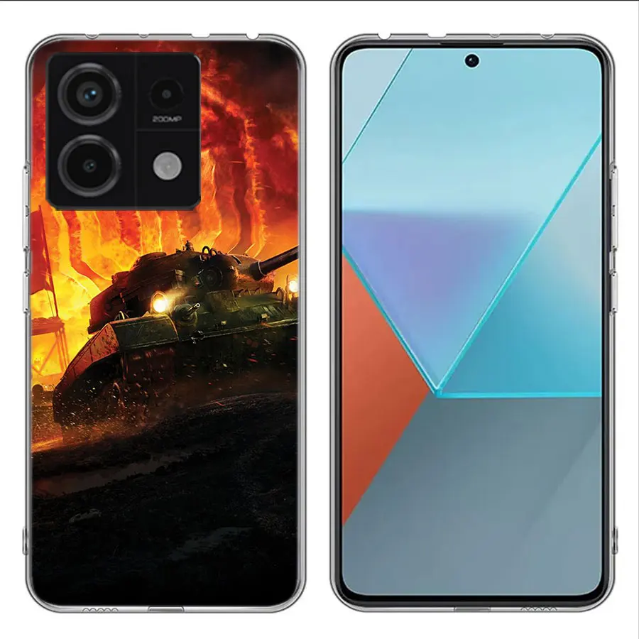 World Of Tanks Game Clear Phone Case For Xiaomi Redmi Note 11 11S 11T 11E 10 10S 9 9S 9T 8 8T Pro 7 K70 K60 K20 TPU Pattern Soft