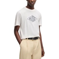 Hugo Boss Men's Dalendi Logo T-Shirt Trendy Printed Brand Pure Cotton T-shirt Short Sleeve Unisex Round Neck Versatile T-shirt