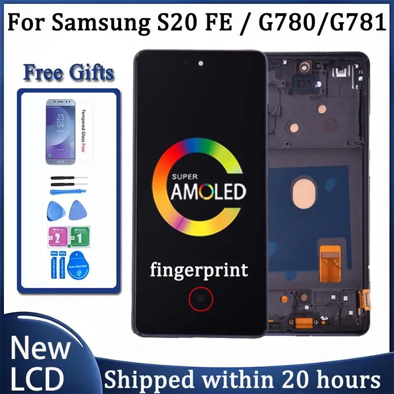 Top 6.5'' AMOLED For Samsung S20 FE S20 Fan Edition LCD Display Touch Digitizer Assembly For S20 FE 5G SM-G780F SM-G781B LCD