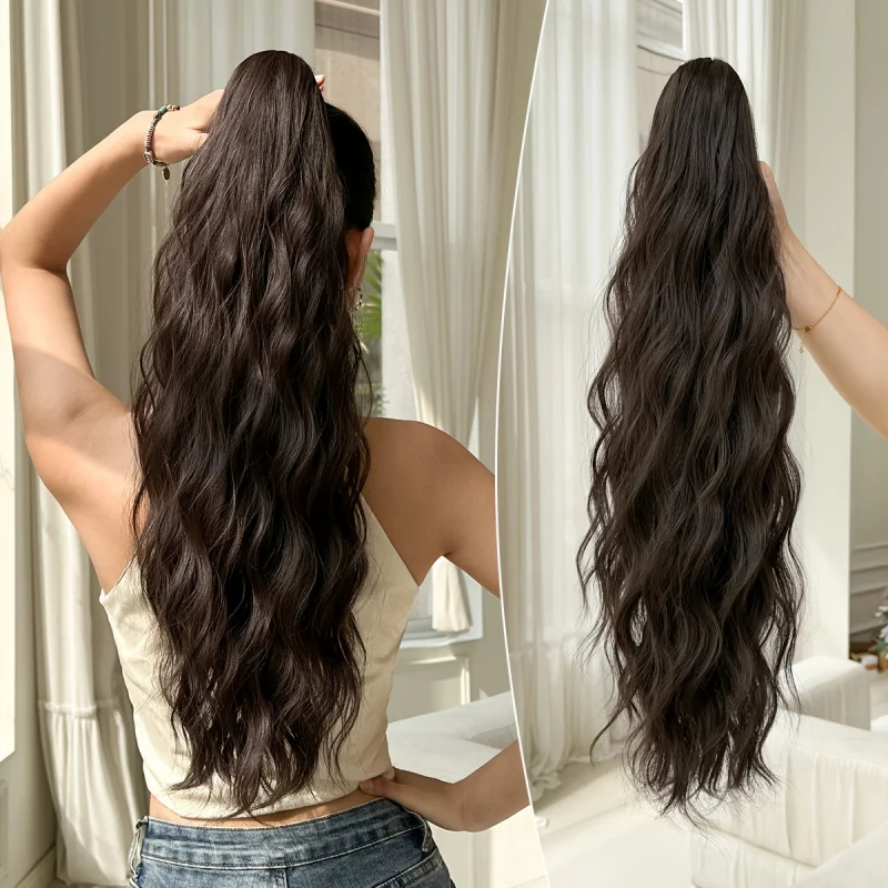 wig, , wool curly , cornrow ponytail, European and American water wave braid
