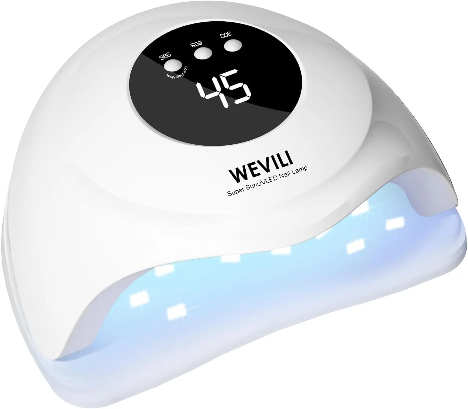 

72W UV Nail Lamp with Smart Sensor, 3 Timers & LCD Display, Fast Curing for Salon and Home Use (White)