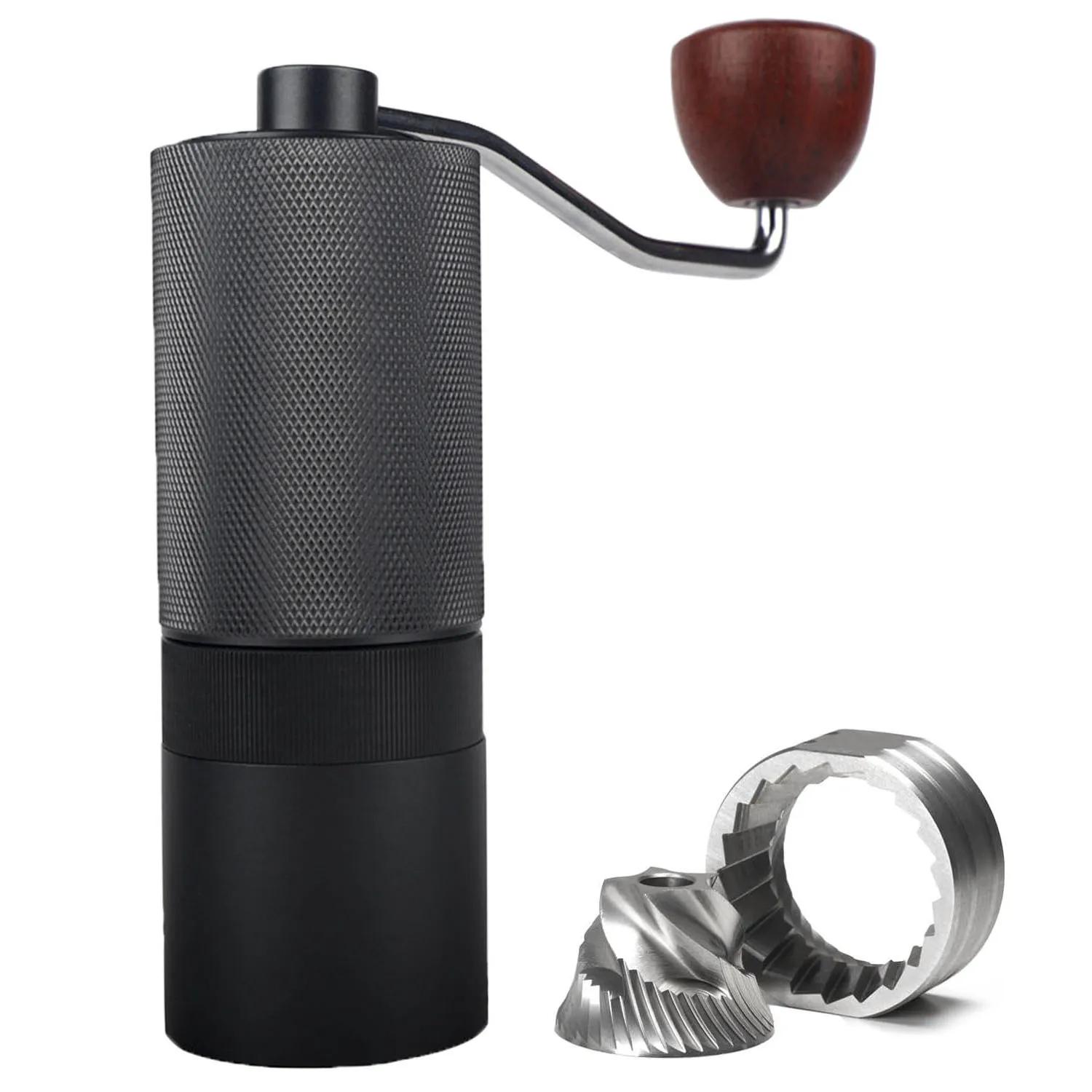 

CNC hand cranked coffee grinder, manual grinder, all aluminum shell, 420 stainless steel grinding core, conical disc cutter