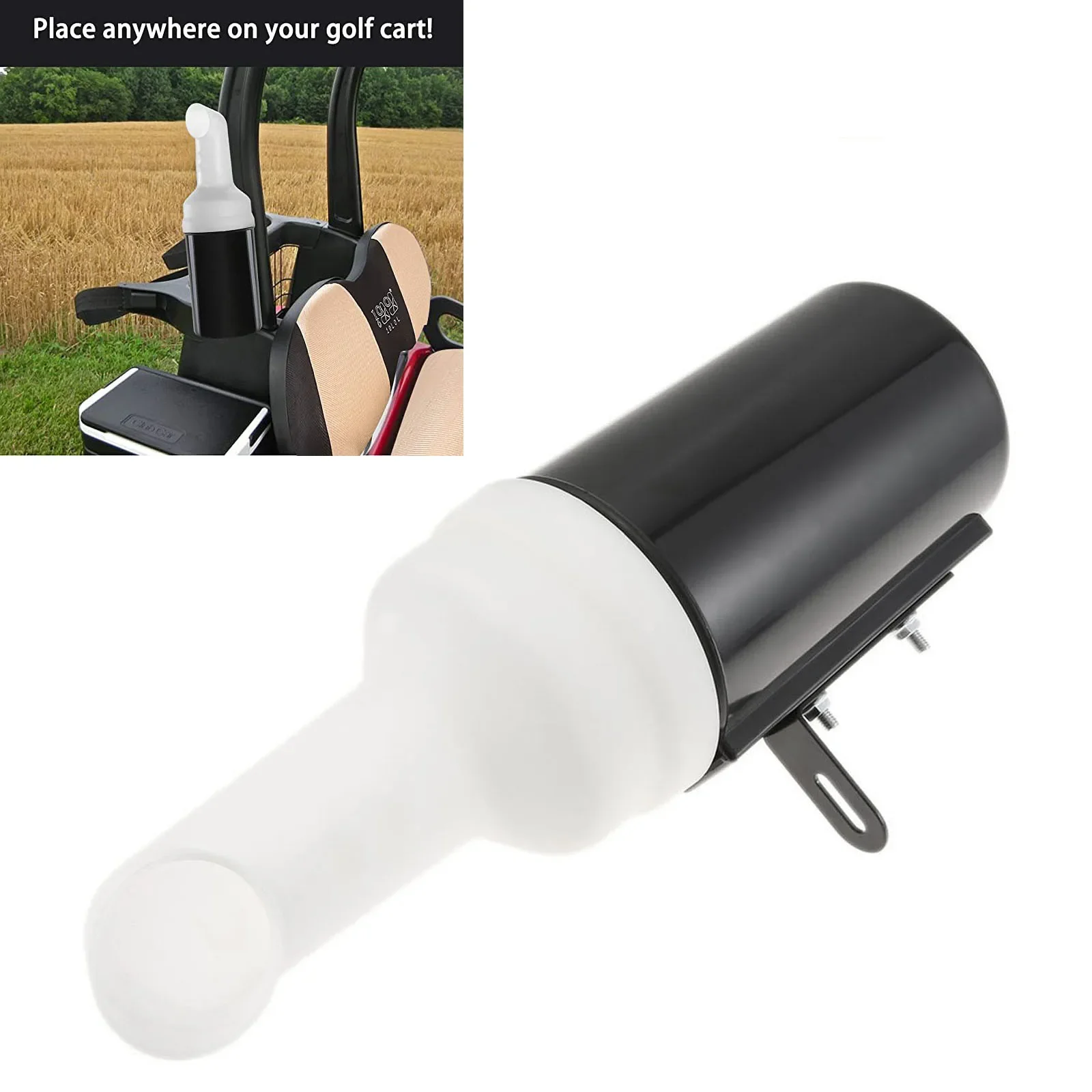 1pc Golf Cart Sand Bottle White Plastic Divot Filler Sand Bucket with Holder Fit for EZGO  Club Car