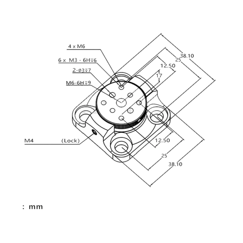 Manual Rotation Stage 360° Adjustable Optical Mount M6 Threads MARP-1