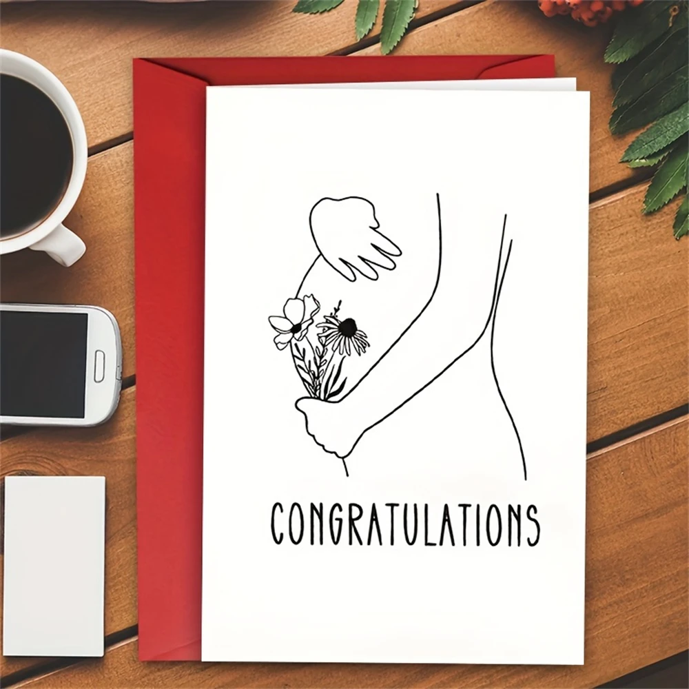 1PC Congratulations Card Pregnancy Card New Baby Card Baby Shower Greeting Card Baby Card Expecting Card Pregnant Card
